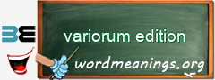 WordMeaning blackboard for variorum edition